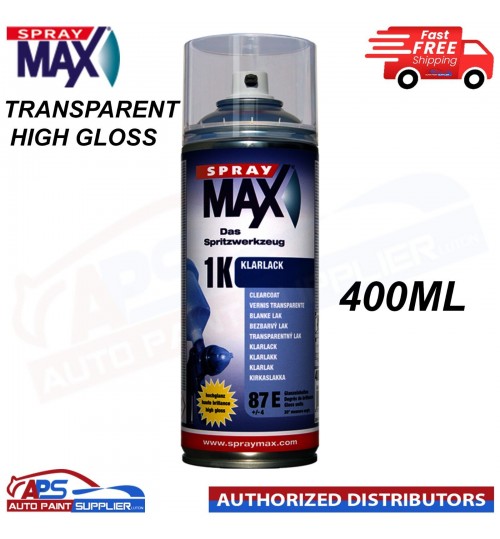 SPRAYMAX 680054 1K CLEARCOAT HIGH GLOSS AEROSOL 400ML transparent high gloss
